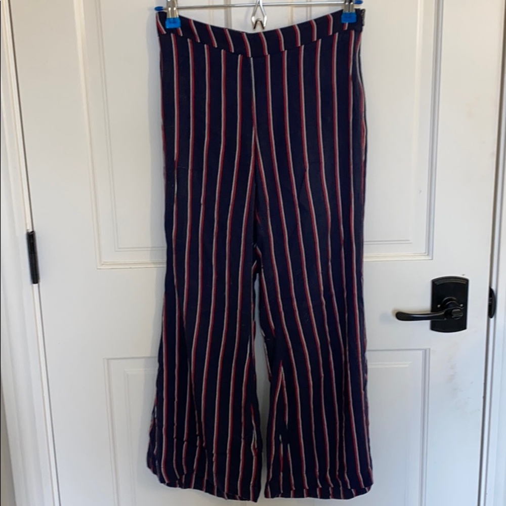 Striped bell bottom pants